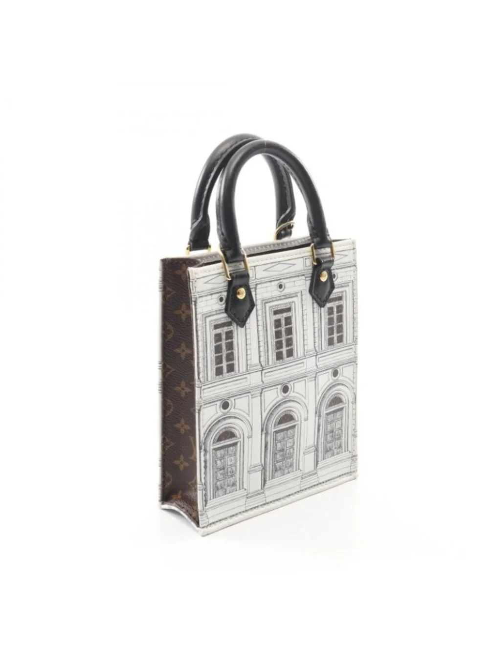 Louis Vuitton Handbag Fornasetti Petite Sac Plat Monogram 2-Way Canvas Leather